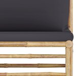 vidaXL Salon de jardin 5 Pièces avec coussins gris foncé bambou
