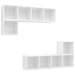 vidaXL Ensemble de meuble TV 4 Pièces Blanc Aggloméré