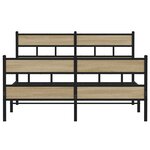 vidaXL Cadre de lit en métal sans matelas chêne sonoma 140x190 cm