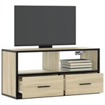 vidaXL Meuble TV chêne sonoma 80x31x39 5 cm bois d'ingénierie et métal