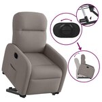 vidaXL Fauteuil inclinable électrique taupe tissu
