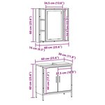 vidaXL Ensemble de mobilier de salle de bain avec étagère 2 Pièces Marron