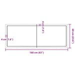 vidaXL Dessus de table 160x60x(2-6) cm bois de chêne massif non traité