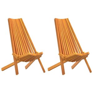 vidaXL Chaises de jardin pliantes 2 Pièces Marron 56 x 69 x 84 m