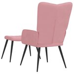 vidaXL Chaise de relaxation avec tabouret Rose Velours