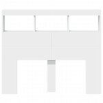 vidaXL Armoire tête de lit avec LED blanc 120x17x102 cm