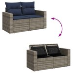 vidaXL Salon de jardin avec coussins 9 Pièces gris résine tressée acacia