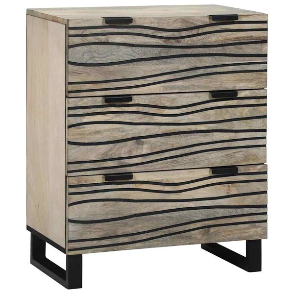 vidaXL Buffet Blanc 60 x 33.5 x 75 cm Bois de manguier massif