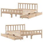 vidaXL Cadre de lit sans matelas 160x200 cm bois massif de pin