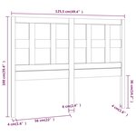 vidaXL Tête de lit Gris 125 5x4x100 cm Bois massif de pin