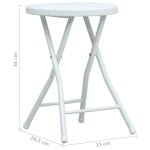 Vidaxl tabourets pliables de jardin lot de 4 blanc pehd aspect rotin