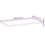 vidaXL Dessus de table 80x40x2 cm rectangulaire bois massif d'acacia