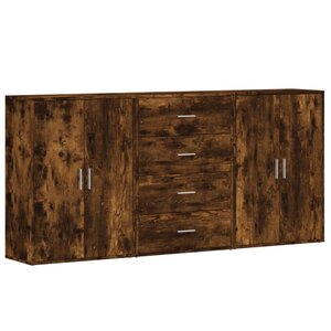 vidaXL Buffets 3 Pièces chêne fumé 60x31x84 cm bois d'ingénierie