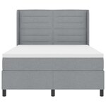 vidaXL Lit à ressorts avec matelas Gris clair 140 x 200 cm tissu