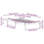 vidaXL Cadre de lit avec tables de chevet Naturel 80 x 210 cm