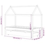 vidaXL Cadre de lit enfant avec tiroir blanc bois pin massif 80x160 cm