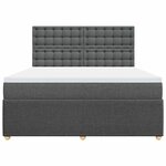 vidaXL Sommier à lattes de lit avec matelas Gris foncé 180x200cm Tissu