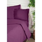 Parure de lit - housse de couette 220 x 240 + 2 taies d'oreiller 60 x 60 coton renforcé - Violet
