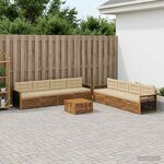 vidaXL Ensemble de canapés d'extérieur 9 Pièces Naturel et Beige