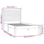 Vidaxl cadre de lit marron miel bois massif 90x200 cm