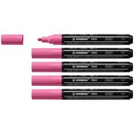 Marqueur pointe moyenne FREE acrylic T300 rose x 5 STABILO