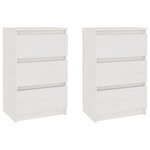 vidaXL Tables de chevet 2 Pièces Blanc 40x29 5x64 cm Bois de pin solide