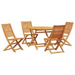 vidaXL Ensemble de salle à manger pour jardin 5 Pièces Marron
