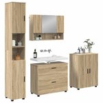 vidaXL Ensemble de mobilier de salle de bain 4 Pièces Chêne Sonoma