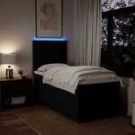 vidaXL Sommier à lattes de lit et matelas Noir 80x200 cm Tissu