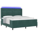 vidaXL Lit à ressorts avec matelas Vert foncé 180 x 200 cm Velours
