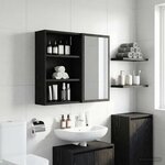 vidaXL Armoire murale de salle de bain Chêne Noir 40 x 16 x 62 5 cm