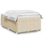 vidaXL Sommier à lattes de lit avec matelas Crème 120x200 cm Tissu