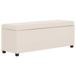 Banquette pouf tabouret meuble banc avec compartiment de rangement 116 cm crème polyester 3002063