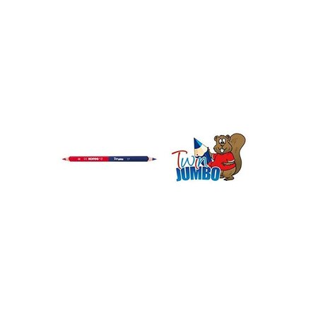 Kores 1 Crayon de couleur TWIN Jumbo, bleu/rouge, triangulaire