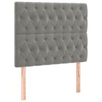 vidaXL Sommier à lattes de lit et matelas Gris clair 90x190 cm Velours