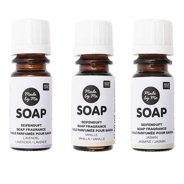 3 huiles parfumées 10 ml pour savon - lavande  vanille  jasmin