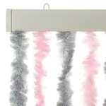 vidaXL Rideau anti-mouches gris argenté et rose 100x200 cm chenille