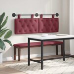 vidaXL Tête de lit suspendue Bordeaux Tissu