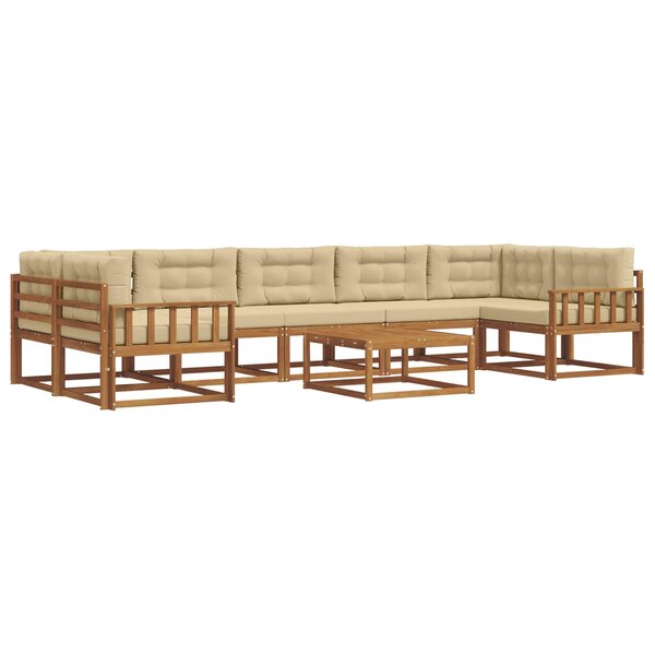 vidaXL Ensemble de canapés d'extérieur 8 Pièces Naturel et Beige