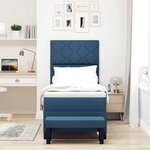 vidaXL Lit à ressorts avec matelas Bleu 80 x 200 cm tissu