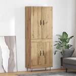 vidaXL Haut Armoire 2 Pièces Chêne artisanal Bois d'ingénierie et verre