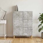 vidaXL Buffet Gris béton 66 x 34 5 x 90 cm Bois d'ingénierie