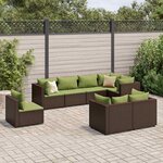vidaXL Salon de jardin avec coussins 8 Pièces marron résine tressée