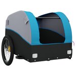 vidaXL Remorque de vélo noir et bleu 45 kg fer