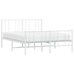 vidaXL Cadre de lit métal sans matelas et pied de lit blanc 120x190 cm