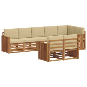vidaXL Ensembles de canapés avec coussin 8 Pièces Naturel et Beige