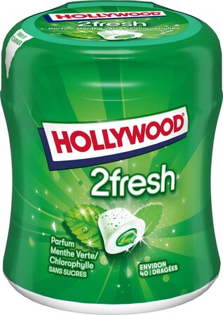 Hollywood Chewing-gum menthe verte s/sucres