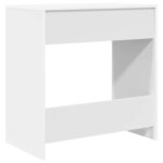 vidaXL Bureau avec étagère Blanc 77 5 x 43 x 79 cm Bois d'ingénierie
