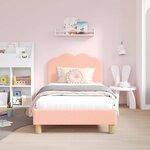 vidaXL Cadre de lit pour enfants avec tête de lit Rose 80 x 160 cm