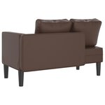 vidaXL Chaise longue avec coussins marron similicuir